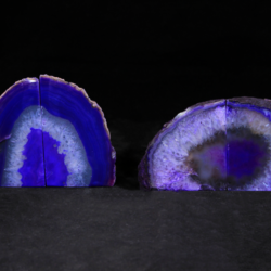 Two pairs of matching small purple Agate bookends