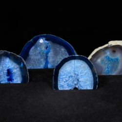 Four pairs of matching small blue Agate bookends