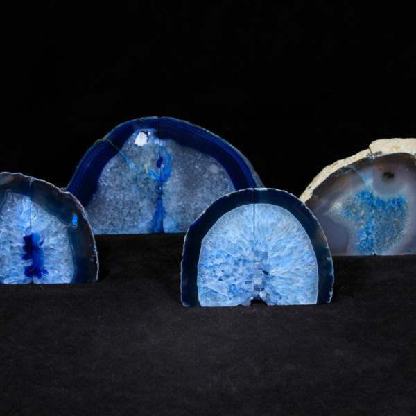 Blue Dyed Agate Bookend, Small