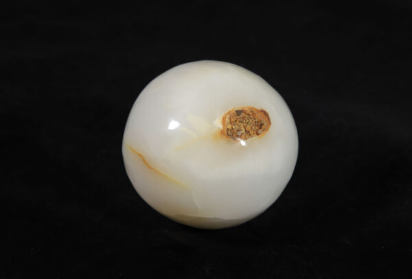 White and Orange egg-shaped onyx marble