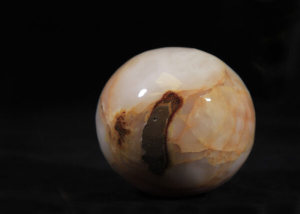 White, Brown, and Red egg-shaped onyx marble