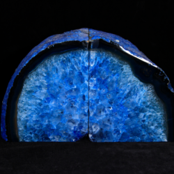 Two Matching Large Blue Agate Bookends