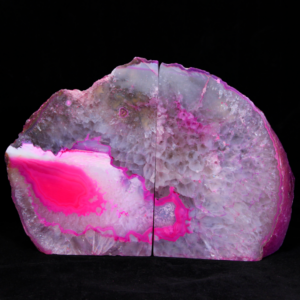 Pink Dyed Agate Bookends, Large