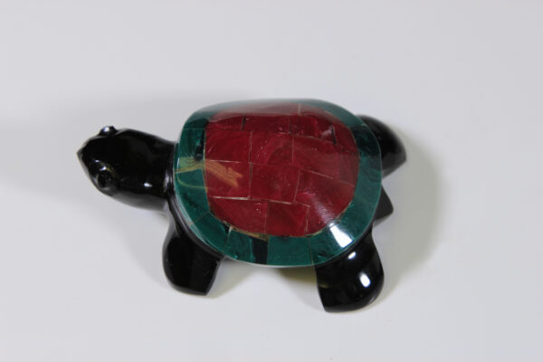 Obsidian turtle figurines with Green and Red shell