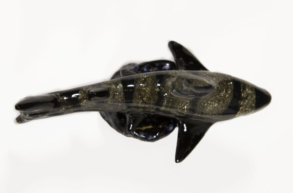 Black and smokey mineral shark figurine