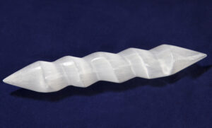 Selenite 6 Inch Double Sided Point Spiral Wand (One Wand) - Kids Love Rocks