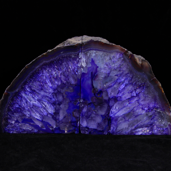 Purple Dyed Agate Bookend, Large