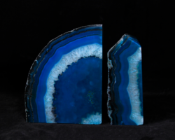 Teal Dyed Agate Bookend, Large