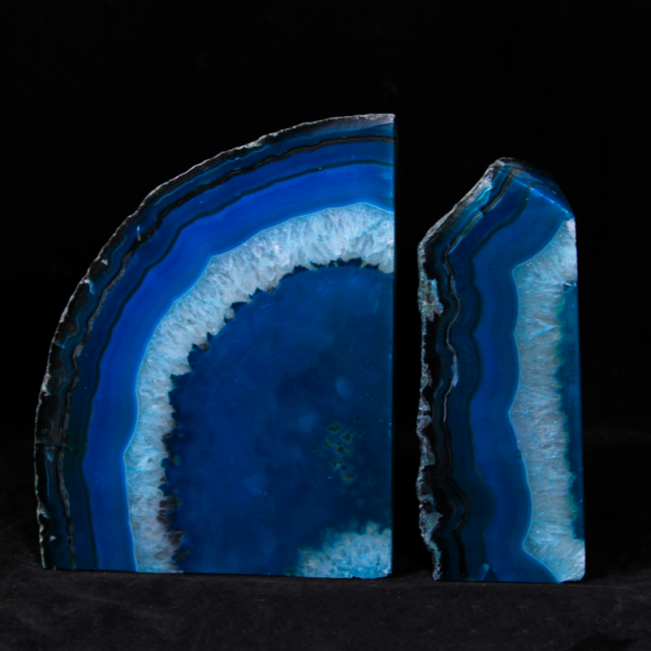 Teal Dyed Agate Bookend, Large