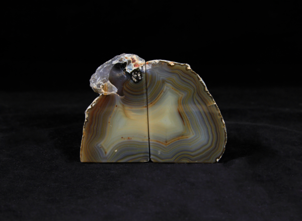 Two Small Matching Agate Gem Bookends