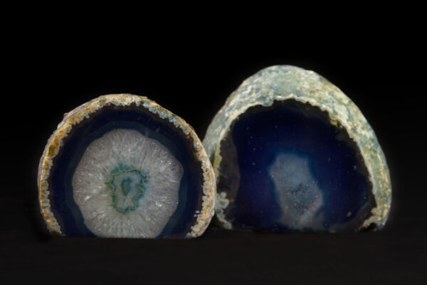 Two Colored Agate Gem Ends