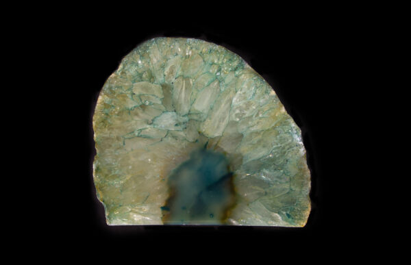 Light Green and Yellow Colored Agate Gem End
