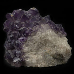 Rounded Purple Amethyst Crystal Cluster with white crystal matrix