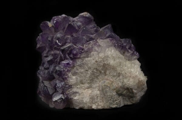 Rounded Purple Amethyst Crystal Cluster with white crystal matrix