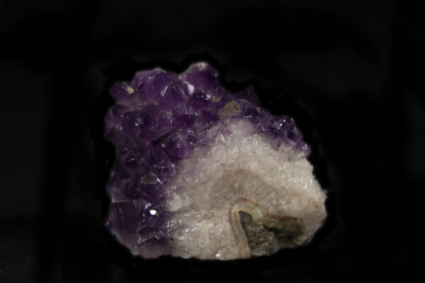 Rounded Purple Amethyst Crystal Cluster with white crystal matrix