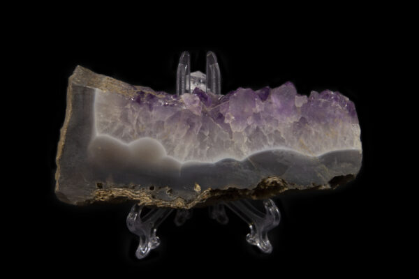 Side view of Purple Amethyst Crystal Slab