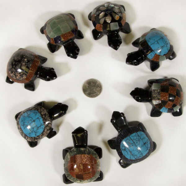Assorted Inlaid Turtle 2" (One Turtle)