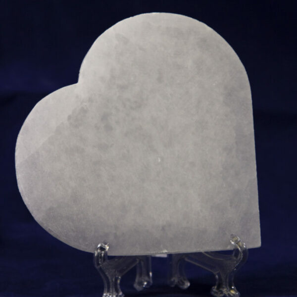 Selenite Large Flat Hearts Charging Plate (One Plate)