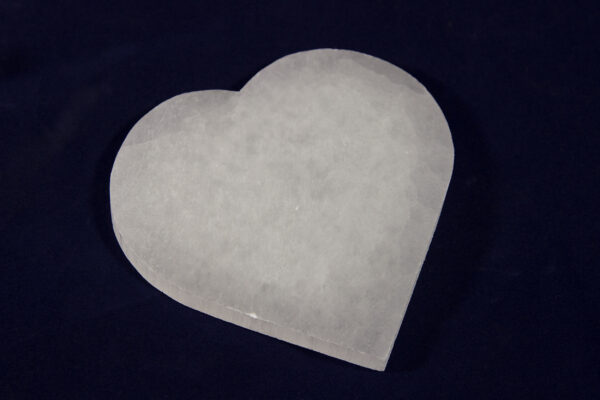 Large Flat Heart-shaped selenite stone