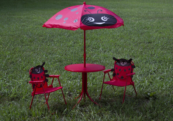 Kids Collapsible Ladybug Furniture Umbrella and Chairs
