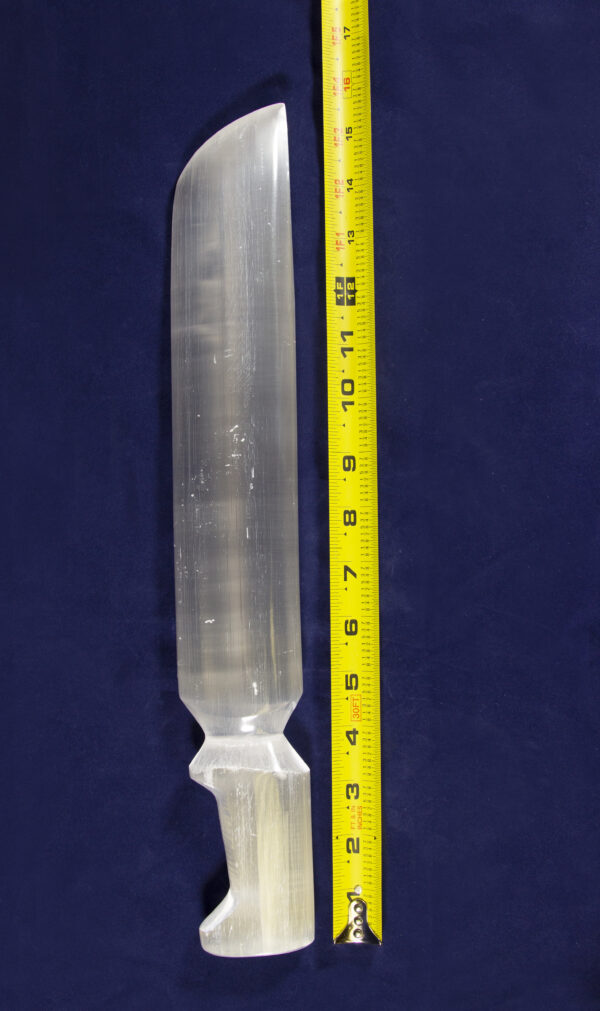 Selenite Sword with ruler for size