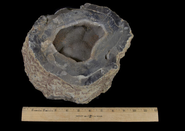 Large Smokey Amethyst Geode with ruler for width comparison