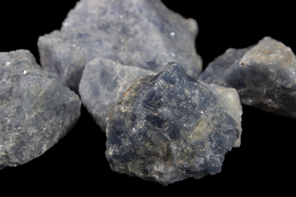 1 to 2 pound Blue Calcite pieces front view close up