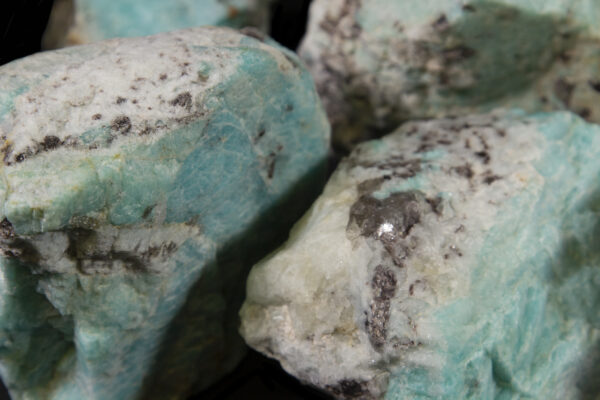 3 to 4 pound Amazonite pieces front view close up