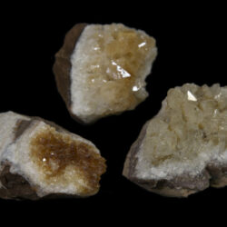 Set of Three Citrine Crystal Clusters