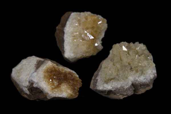 Set of Three Citrine Crystal Clusters
