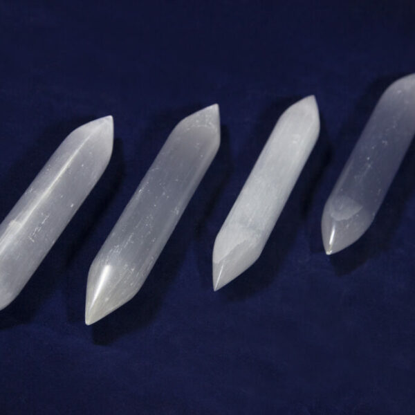 Selenite Double Sided point wands, double terminated wand, selenite message wand, double perfecto wand