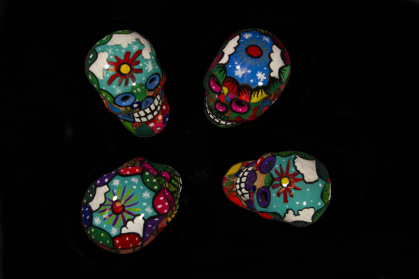 Day of the Dead Handpainted skulls top view