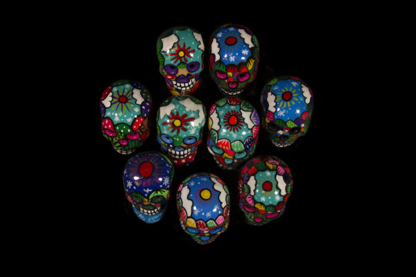Several Day of the Dead Handpainted skulls top