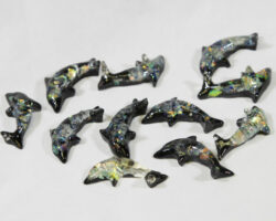 Set of Baby Rainbow Dolphin Precious Mineral Figurines