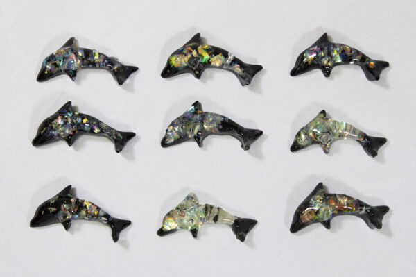 Baby Rainbow Dolphin Precious Mineral Figurines view from top