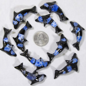 Baby Blue Dolphins - Semi Precious Mineral Figurine