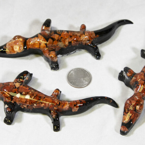 Red Alligator - Semi Precious Mineral Figurine (One Alligator)