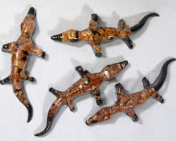 Red Alligator - Semi Precious Mineral Figurine (One Alligator)