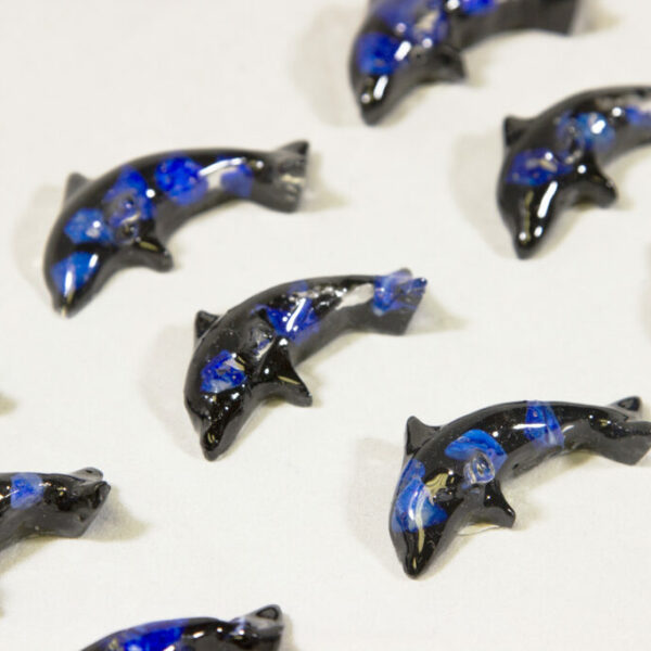 Baby Dark Blue Dolphins - Semi Precious Mineral Figurine (One Dolphin)