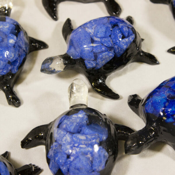 Large Blue Turtle - Semi Precious Mineral Figurine (One Turtle)