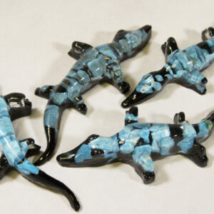 Blue Alligator - Semi Precious Mineral Figurine