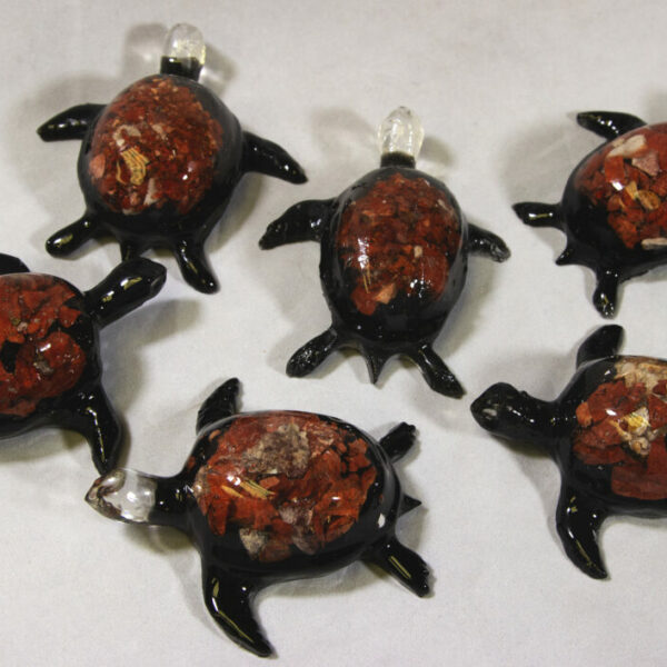 Large Red Turtle - Semi Precious Mineral Figurine (One Turtle)