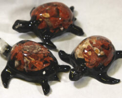 Large Red Turtle - Semi Precious Mineral Figurine (One Turtle)