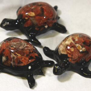 Large Red Turtle - Semi Precious Mineral Figurine