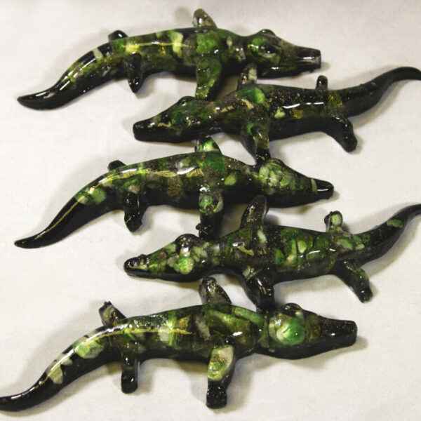 Green Alligator - Semi Precious Mineral Figurine (One Alligator)