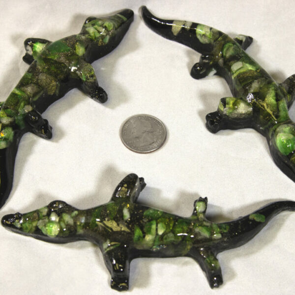 Green Alligator - Semi Precious Mineral Figurine (One Alligator)