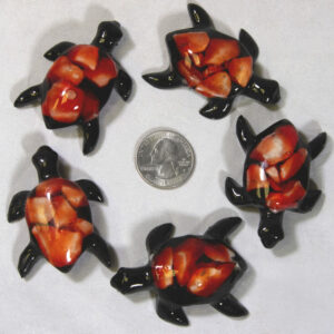 Small Red Turtle - Semi Precious Mineral Turtles