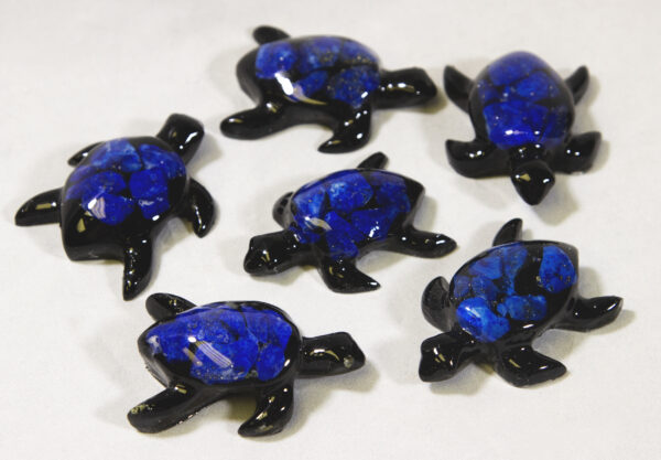 Small Blue Precious Mineral Turtle Figurines view from top