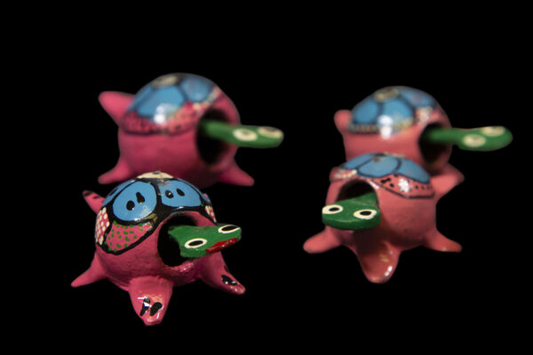 Looseneck Pink Turtle Figurines made from dried limoncello fruit