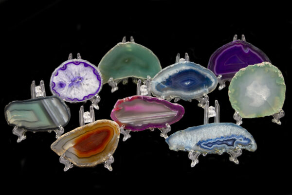 Set of Assorted Crystal Agate Slices Front